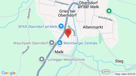 Apartments for rent i Oberndorf an der Melk - kort over placeringen