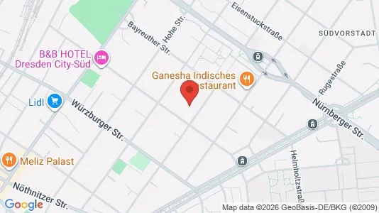 Apartments for rent i Dresden - kort over placeringen