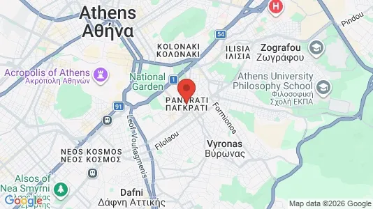 Apartments for rent i Athens Pagrati - kort over placeringen