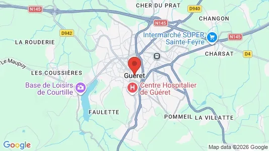 Apartments for rent i Guéret - kort over placeringen