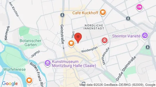 Apartments for rent i Halle (Saale) - kort over placeringen