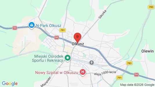 Apartments for rent i Olkuski - kort over placeringen