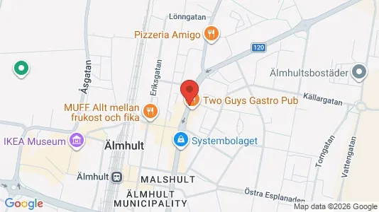 Rooms for rent i Älmhult - kort over placeringen
