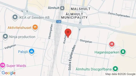 Rooms for rent i Älmhult - kort over placeringen