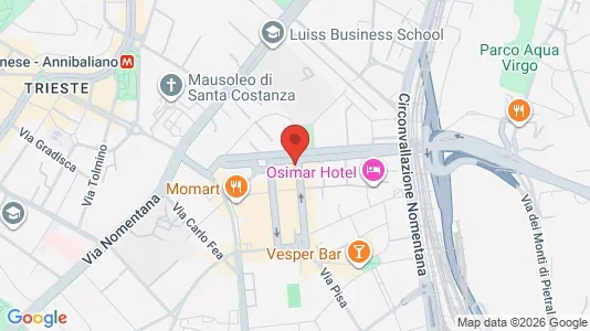 Apartments for rent i Roma Municipio II – Parioli/Nomentano - kort over placeringen