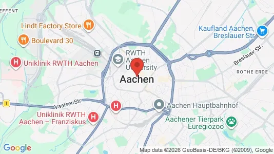 Apartments for rent i Aachen - kort over placeringen