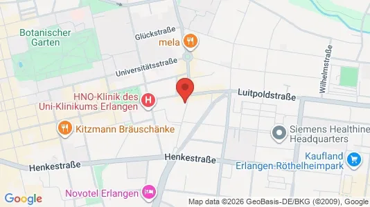 Apartments for rent i Erlangen - kort over placeringen