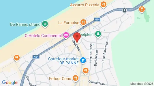Apartments for rent i De Panne - kort over placeringen