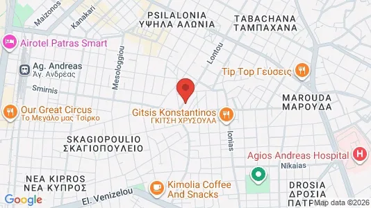 Apartments for rent i Patras - kort over placeringen