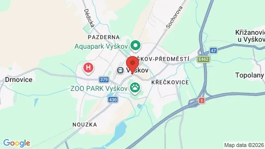 Apartments for rent i Vyškov - kort over placeringen