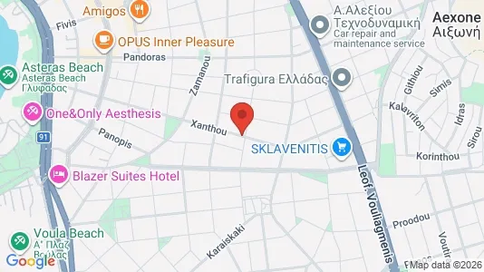 Apartments for rent i Glyfada - kort over placeringen