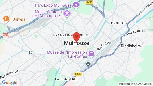 Apartments for rent i Mulhouse - kort over placeringen
