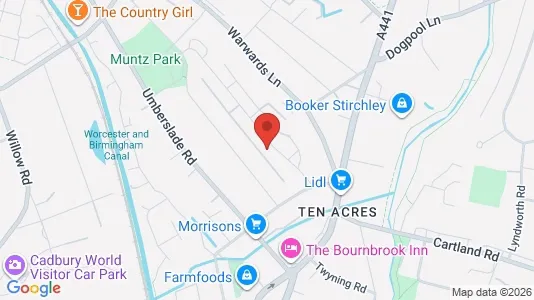 Rooms for rent i Birmingham - West Midlands - kort over placeringen
