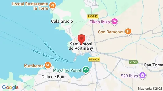 Houses for rent i Sant Antoni de Portmany - kort over placeringen