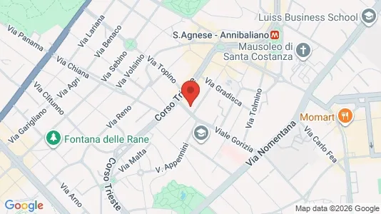 Apartments for rent i Roma Municipio II – Parioli/Nomentano - kort over placeringen