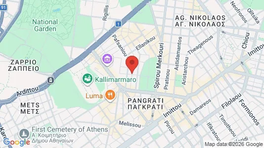 Apartments for rent i Athens Pagrati - kort over placeringen