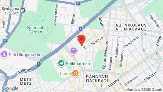 Apartments for rent i Athens Pagrati - kort over placeringen