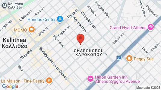 Apartments for rent i Kallithea - kort over placeringen