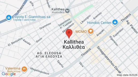 Apartments for rent i Kallithea - kort over placeringen