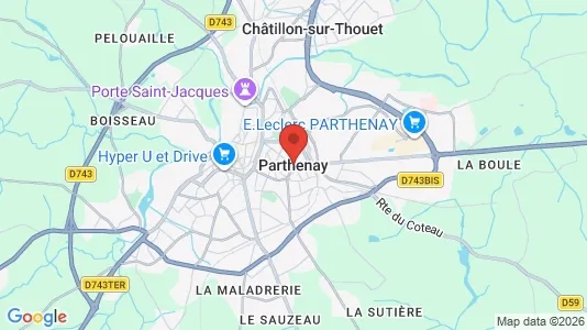 Houses for rent i Parthenay - kort over placeringen