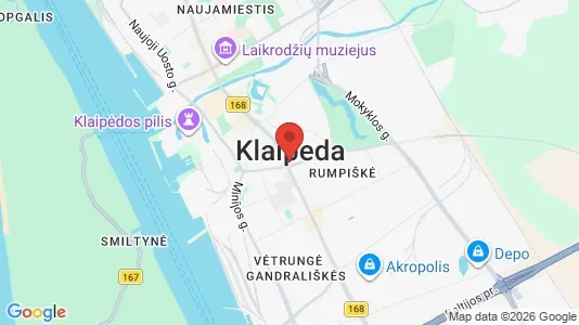 Apartments for rent i Klaipėda - kort over placeringen
