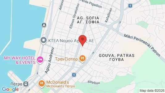 Apartments for rent i Patras - kort over placeringen