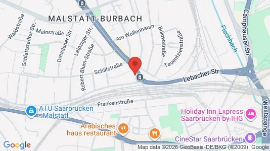 Apartments for rent i Saarbrücken - kort over placeringen