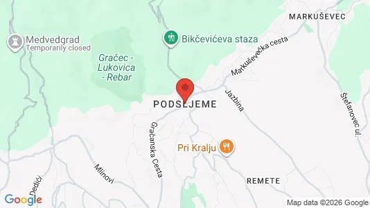 Apartments for rent i Zagreb Podsljeme - kort over placeringen