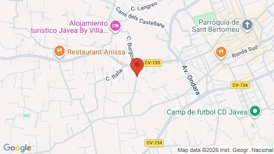 Apartments for rent i Jávea/Xàbia - kort over placeringen