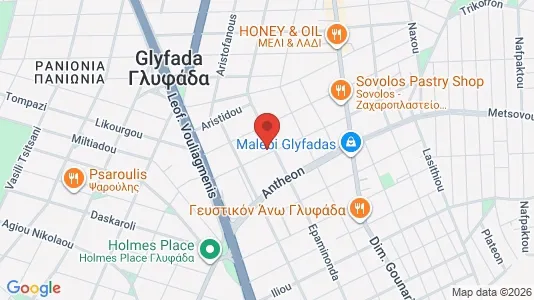 Apartments for rent i Glyfada - kort over placeringen