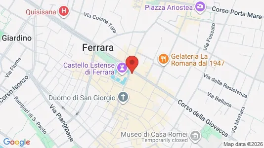 Apartments for rent i Ferrara - kort over placeringen