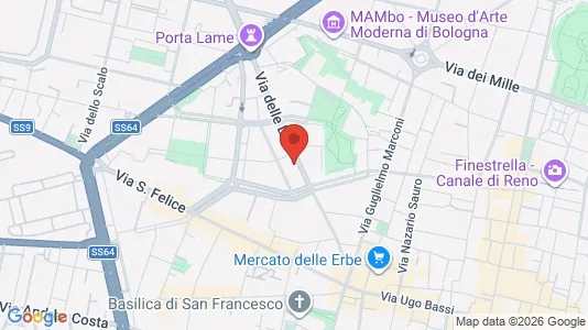 Apartments for rent i Bologna - kort over placeringen