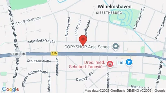Apartments for rent i Wilhelmshaven - kort over placeringen