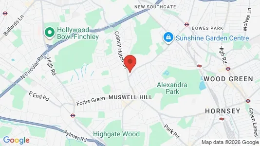 Apartments for rent i London N10 - kort over placeringen