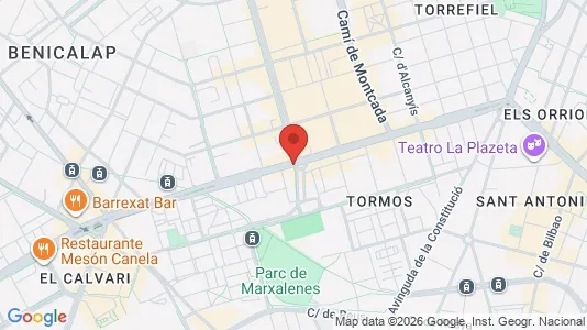 Apartments for rent i Valencia Campanar - kort over placeringen