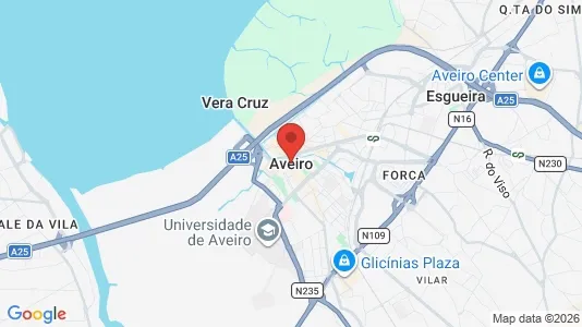 Rooms for rent i Aveiro - kort over placeringen