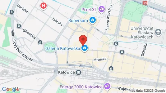 Apartments for rent i Katowice - kort over placeringen