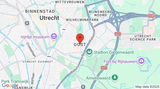 Apartments for rent i Utrecht Oost - kort over placeringen