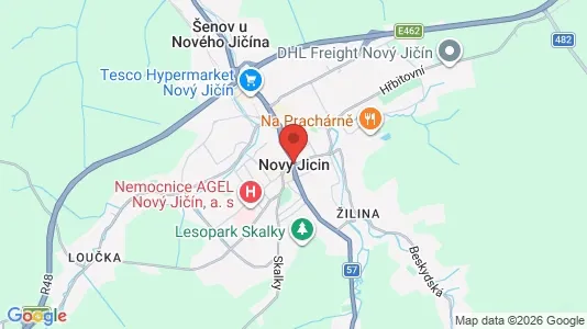 Apartments for rent i Nový Jičín - kort over placeringen