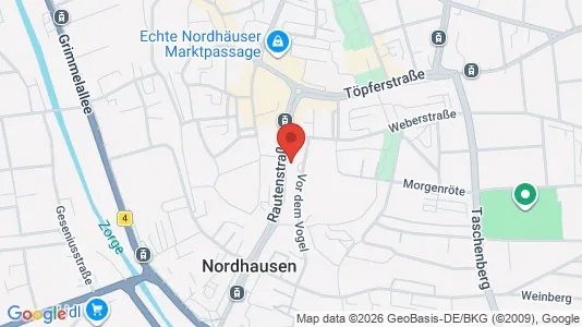 Apartments for rent i Nordhausen - kort over placeringen