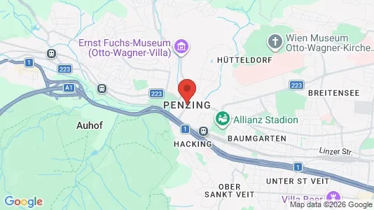 Apartments for rent i Wien Penzing - kort over placeringen