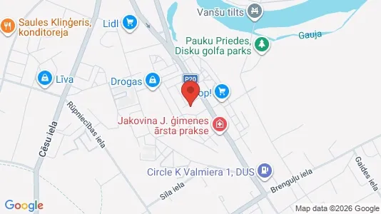 Apartments for rent i Valmiera - kort over placeringen