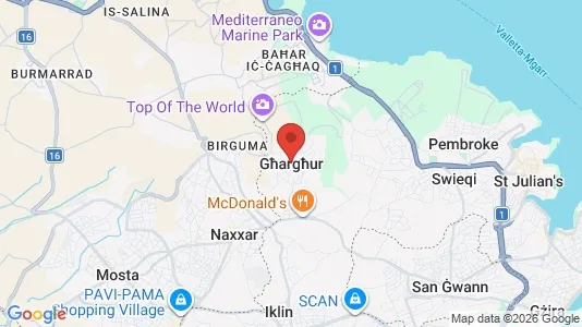 Apartments for rent i Ħal Għargħur - kort over placeringen