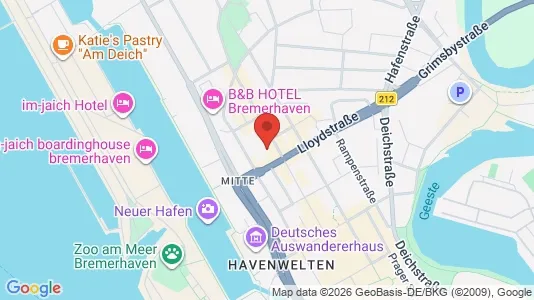 Apartments for rent i Bremerhaven - kort over placeringen