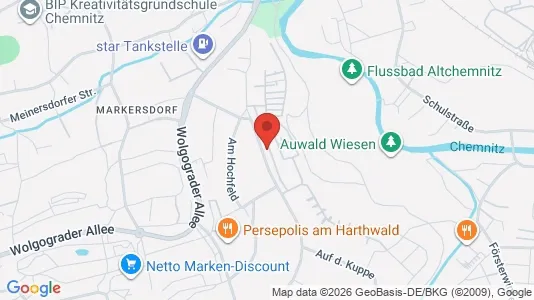 Apartments for rent i Chemnitz - kort over placeringen