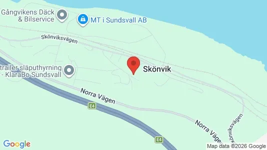 Apartments for rent i Sundsvall - kort over placeringen