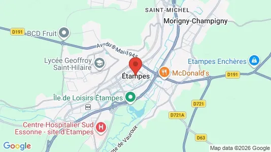 Apartments for rent i Étampes - kort over placeringen