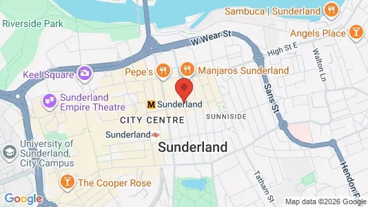 Apartments for rent i Sunderland - Tyne and Wear - kort over placeringen