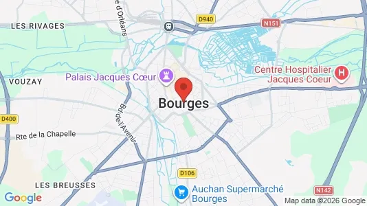 Apartments for rent i Bourges - kort over placeringen