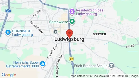 Apartments for rent i Ludwigsburg - kort over placeringen